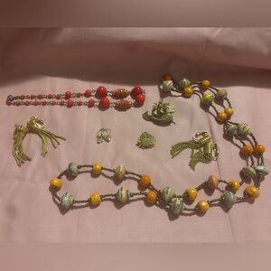 Vintage Jewelry Collection Different Styles Colors 7 Pieces